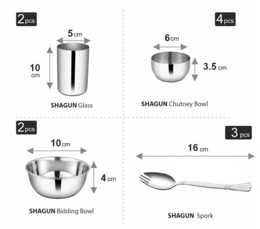 Shri & Sam Pack of 45 Stainless Steel High Grade Shagun Dinner Set  (Silver) - Image 2
